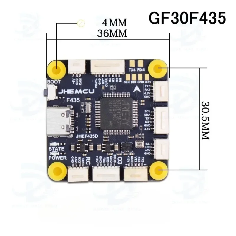 BoMaS1pcs For JHEMCU GF30F435 Flight Controller ICM42688P Support OSD GPS W/ Black Box 16M Barometer SPL06 LIPO For RC FPV Drone