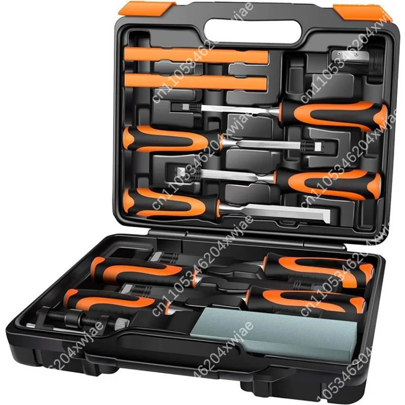 Flat Chisel Wood Carving Set, Hardened Steel Woodworking Knife Tools, Professional Hand Chisel Kit for Wood Craft & Sculpture