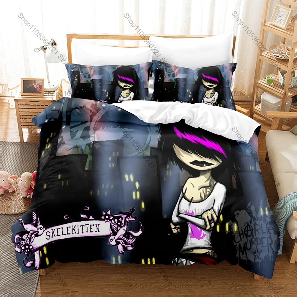 Charlie Murder Graffiti Star Logo Punk Band Characters HD 3D Print 3 Piece Bedding Set Duvet Cover Set For Ska Studios Game Fans