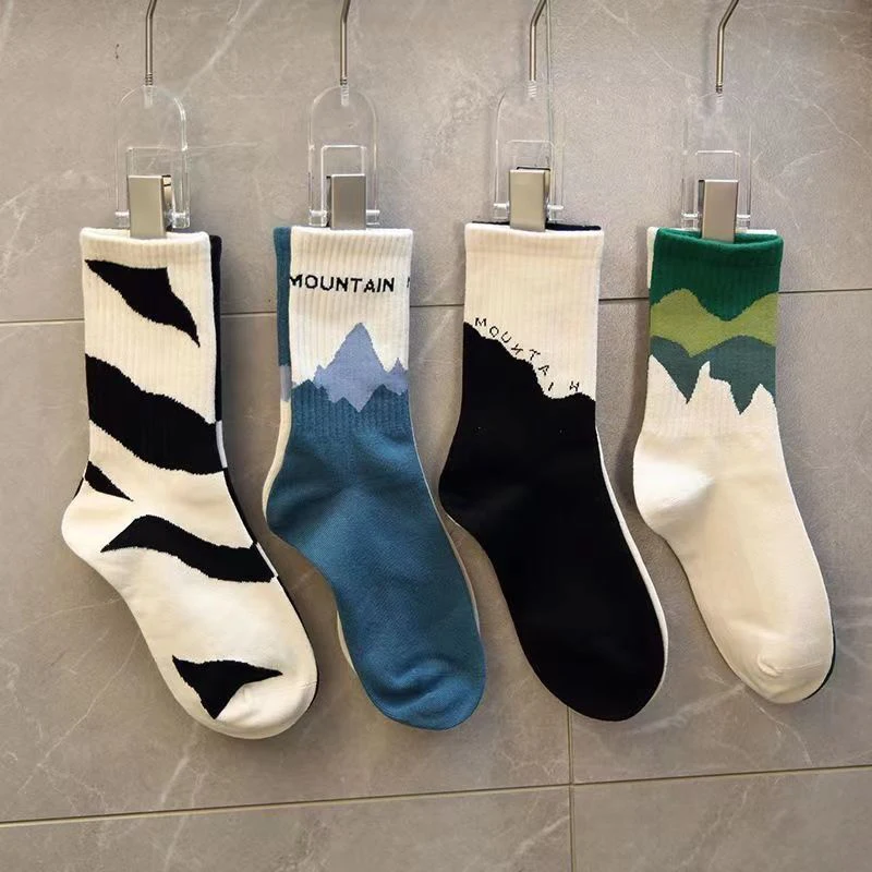 Couple Socks Sport Socks Mid-tube Socks Cotton Socks Foot Socks Boneless Breathable Printed Streetwear Fashion Crew Casual