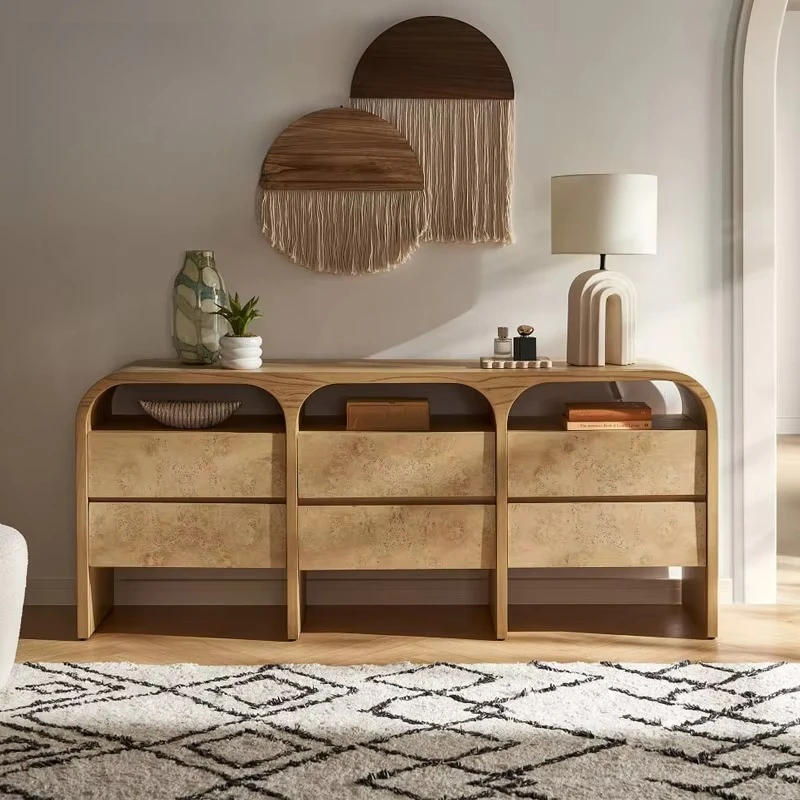 Wooden Drawer Storage Media Console Bedroom Buffet Side Cabinet
