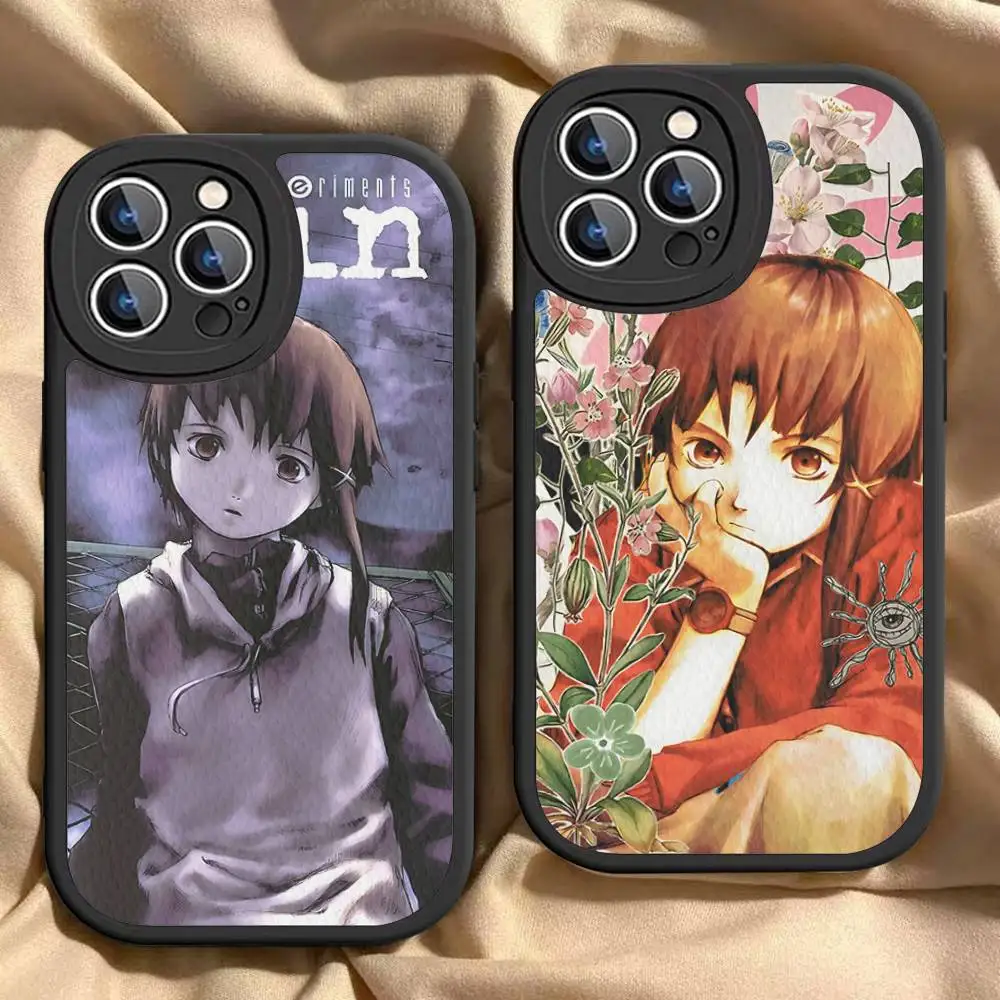 

Retro Anime Cartoon L-Lain Phone Case For IPhone 16 15 14 13 12 11 Pro Max Plus Mini Leather Cover