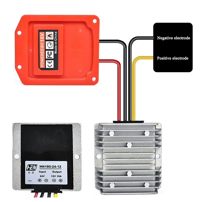 Automatic Step-Up/Step-Down Converter DIY Step-Down Adapter Compatible with For Milwaukee 18V Lithium Batteries for DIY Projects
