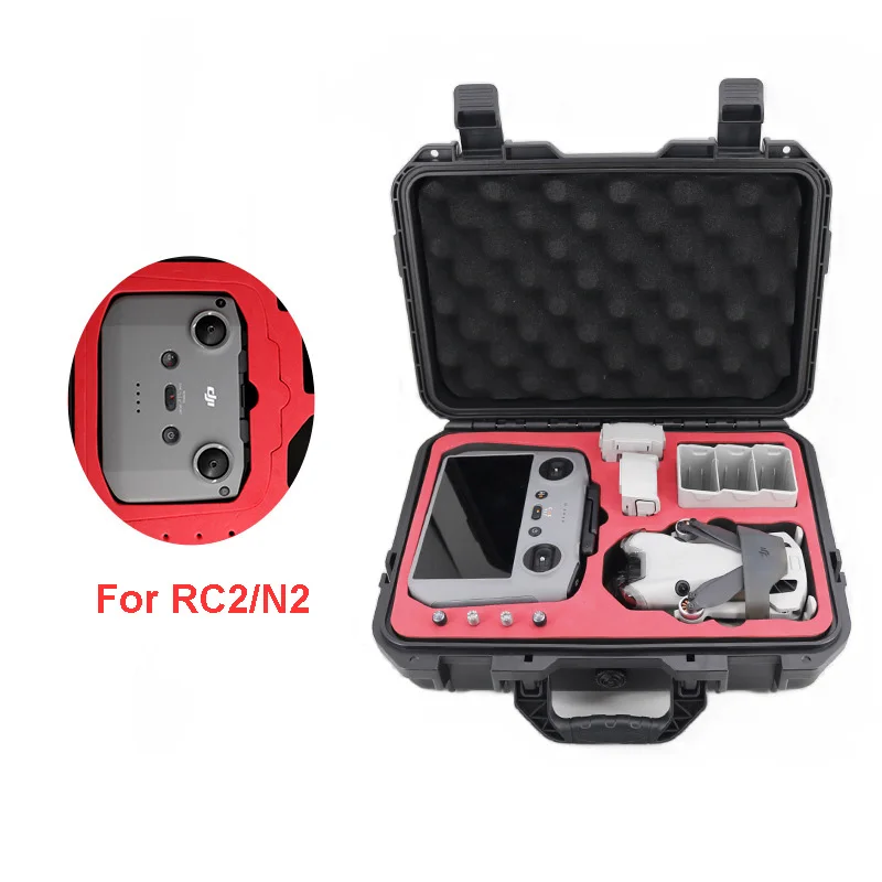 Mini 4 Pro Waterproof Hard Case Portable Safety RC 2/RC N2 Suitcase for DJI Mini 4 Pro Drone Accessory