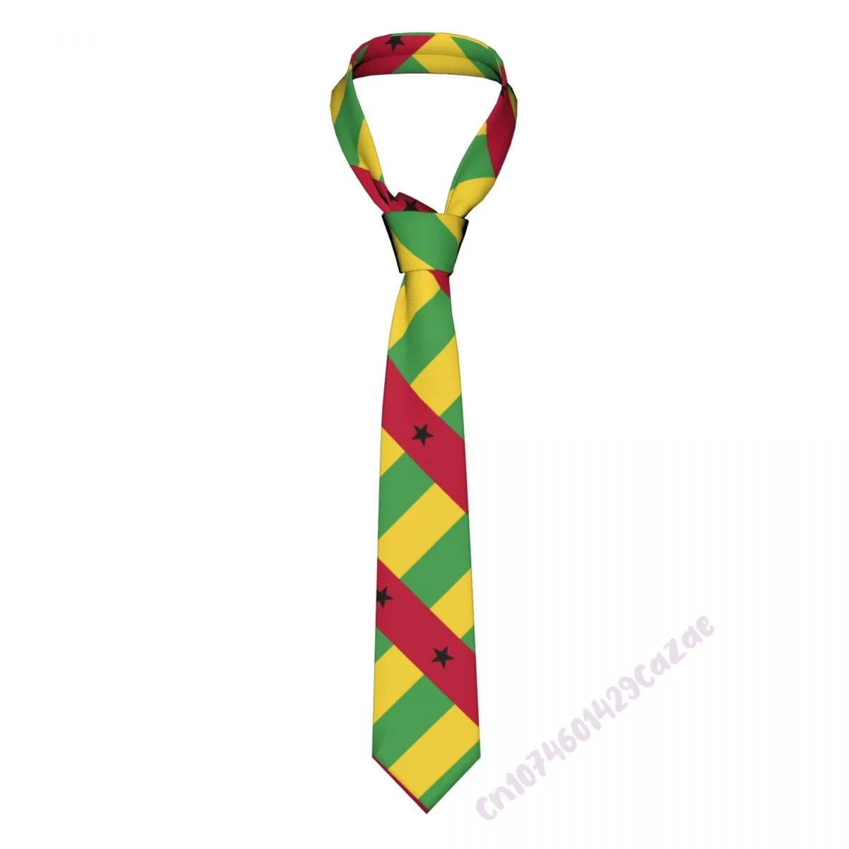 Guinea-Bissau Flag Neck Ties For Men Women Casual Plaid Tie Suits Slim Wedding Party Necktie Gravatas For Gift Proud