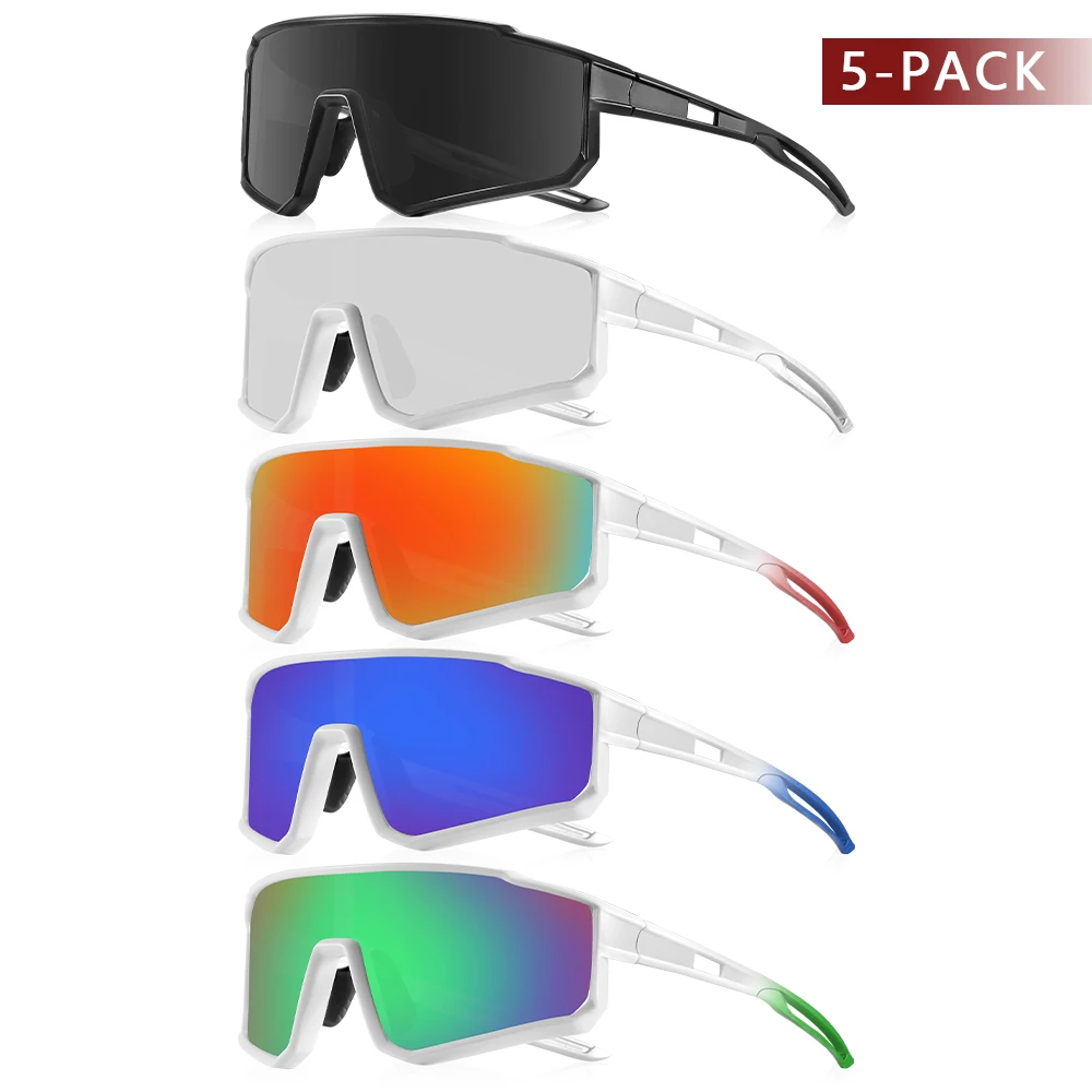 

CRIXALIS 5 шт. поляризационные велосипедные солнцезащитные очки для мужчин, винтажные полнокадровые очки для кемпинга, пешего туризма и бега, антибликовые UV400