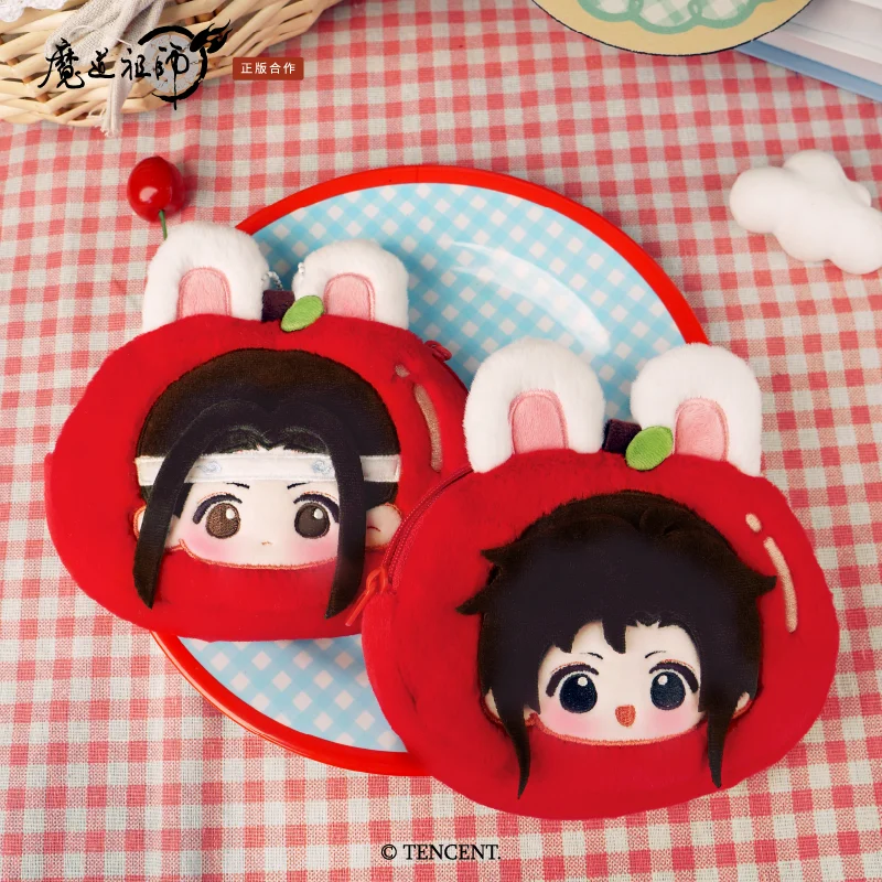Hot Anime Mo Dao Zu Shi Original Wei Wuxian Lan Wangji Kawaii Rabbit Red Apple Series Soft Coin Purse Wallets Fans Gift Toy