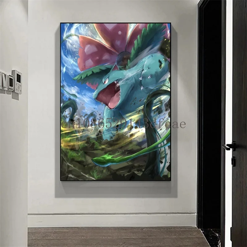 Poster Anime Pokemon Karakter Pikachu Charizard HD Lukisan Kanvas Cetak Cocok untuk Hadiah Lukisan Seni Dekorasi Dinding Rumah