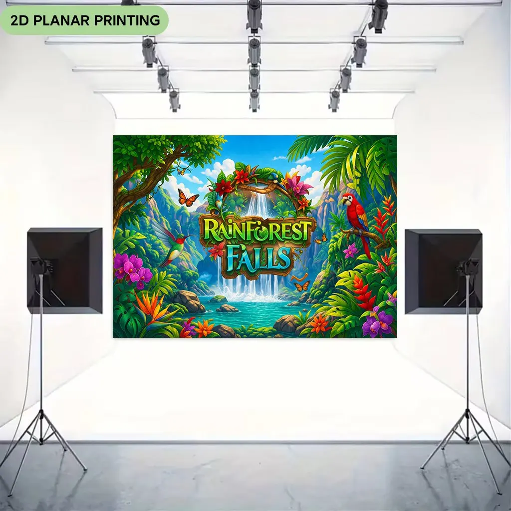 Tropical Rainforest Waterfall Jungle Art Canvas Print Wall Hanging Decor Botanical Nature Wallpaper Mural Large Abstract Tropica