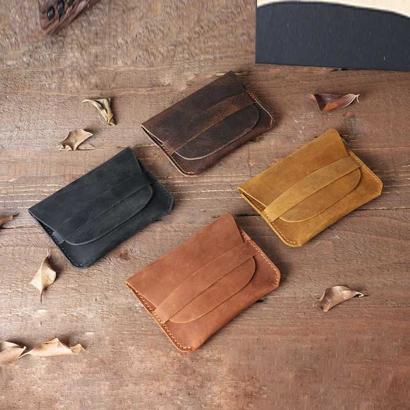 

Genuine Leather Card Holder Wallets Slim Mini Wallet Small Vintage Money Bag Men Coin Pocket Card Holder Credit Card bag