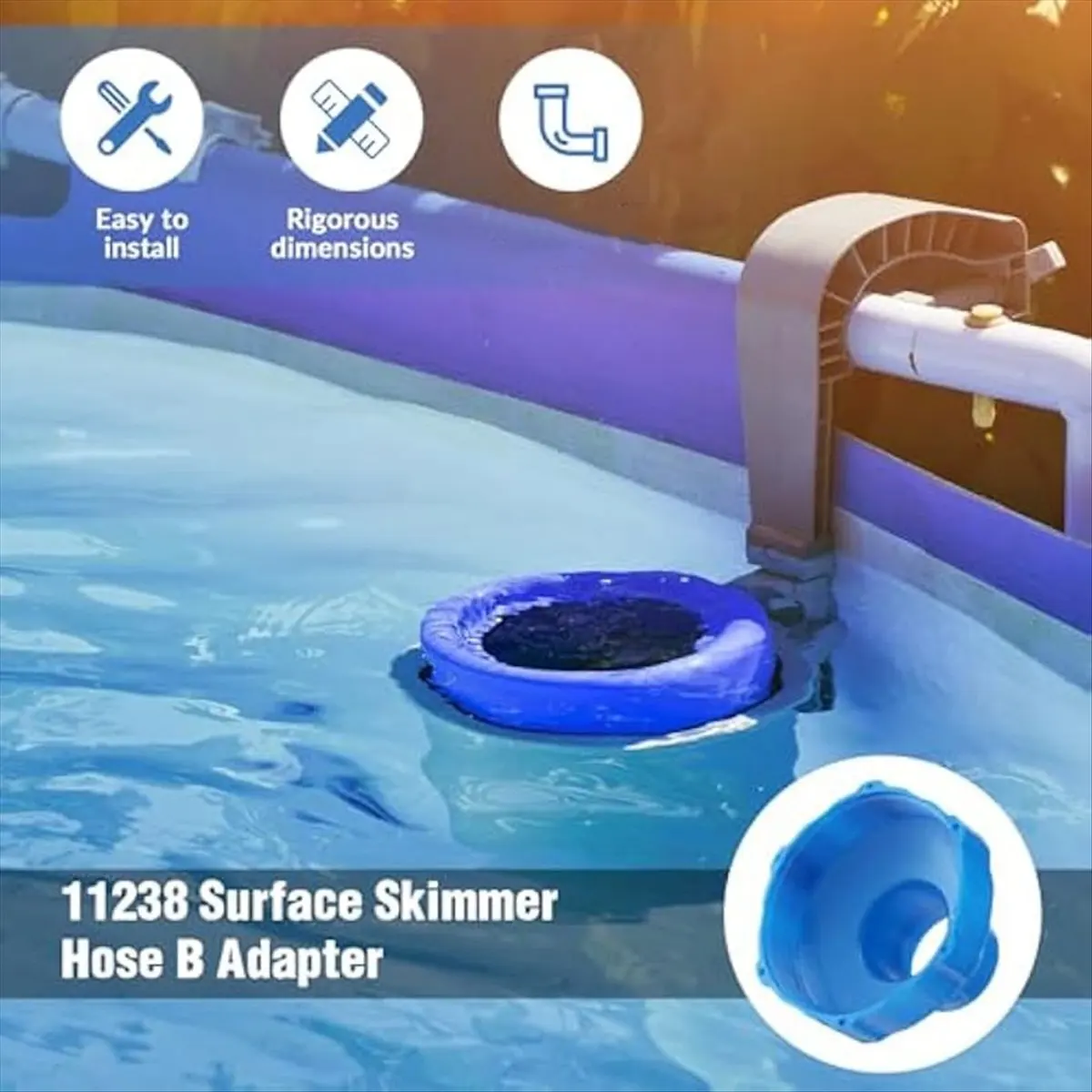 A95G 4Pcs Pool Hose Adapter Kit,1-1/4In or 1-1/2In Hose Connector Coupling and 11238 Hose B Adaptor for Pool Vacuum Cleaner