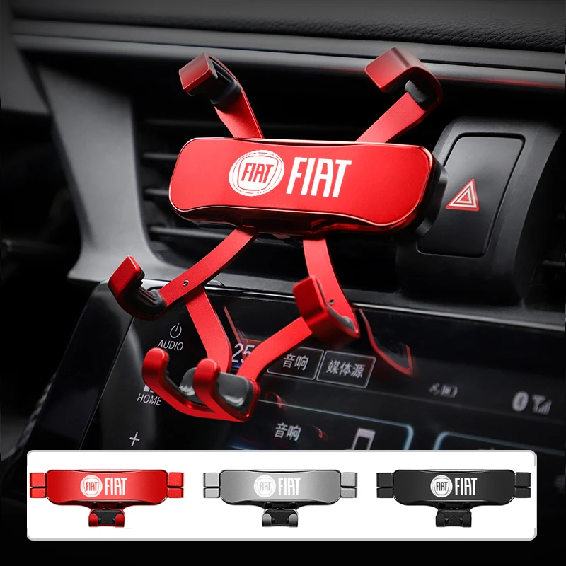 

Zinc Alloy Car Styling Phone Holder Air Vent Mount Clip For Fiat Abarth 500 Tipo FR Punto Ducato Stilo Palio Bravo Pondo Viaggi
