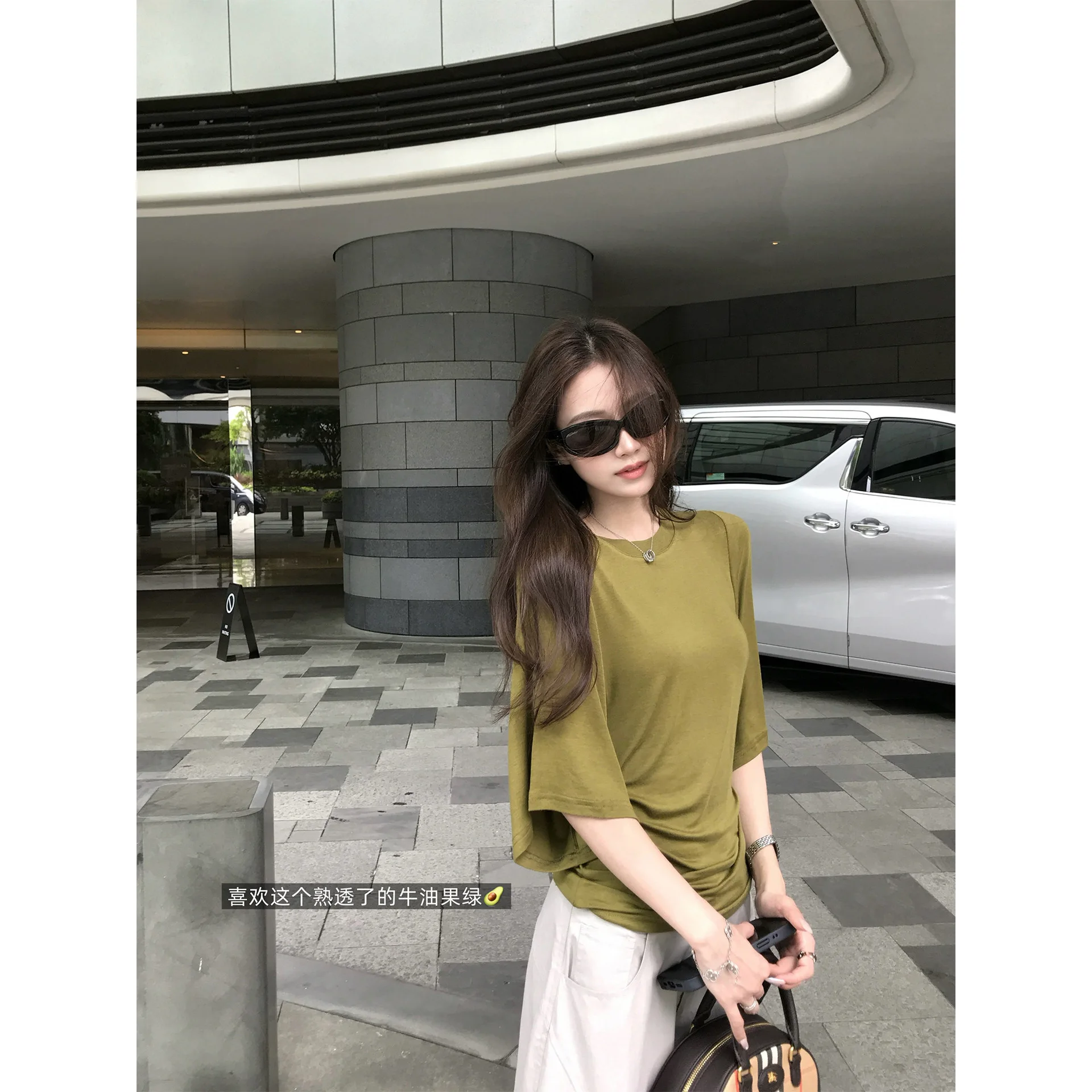 Tops Women Top Round Neck Short Sleeve Solid T Shirts Y2k Streetwear Splice Elegant Work Tees Casual Slim Fit Summer 2026