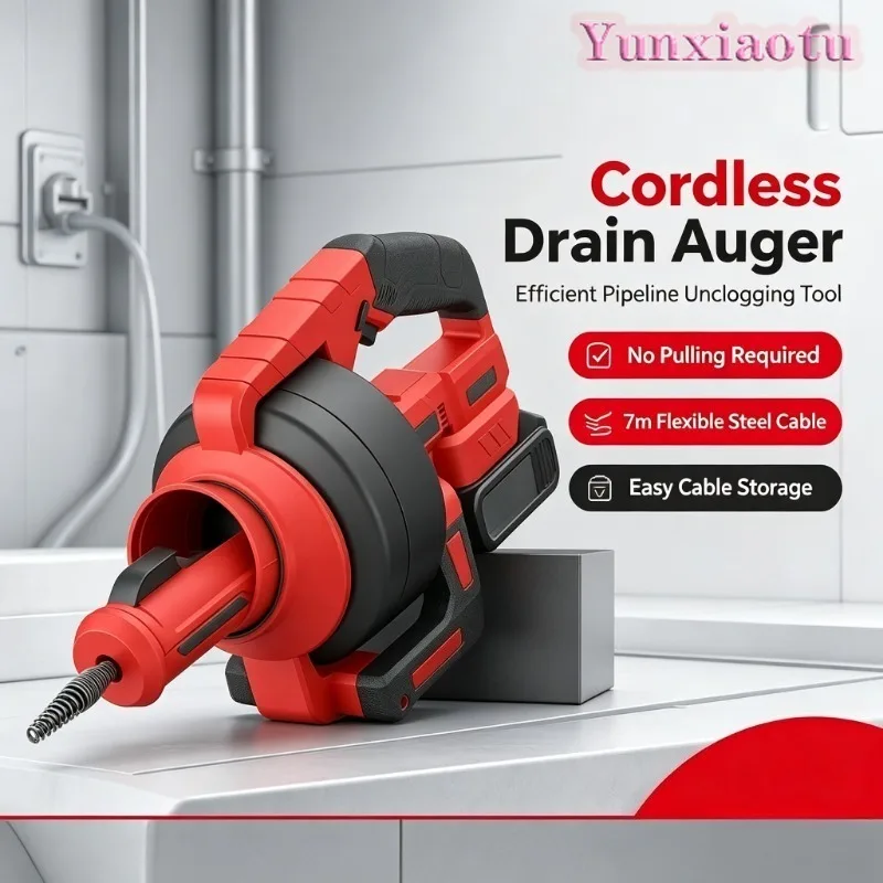 Lithium Battery Pipe Dredging Machine Household Kitchen Sewer Toilet Blockage Cleaning Artifact Charging Model
