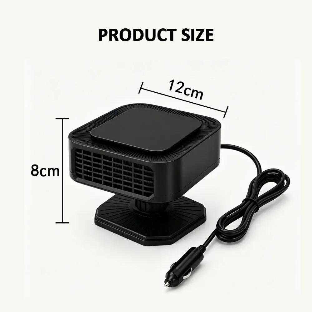 12v Portable Car Heater 120w Efficient Fast Heat Windshield Automatic Defogging Defrost Heater  360° Adjustable Base For Car