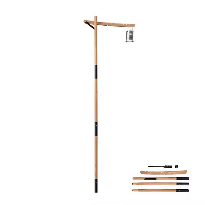 Manufacturers supply custom logo folding light stand outdoor camping supplies light stand wooden camping light stand
