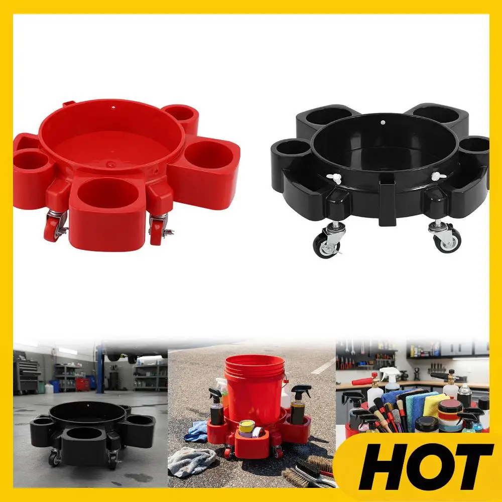 

Тележка для мойки автомобилей с 5 колесами и 2 фиксируемыми роликами, усиленная, совместима с ведрами объемом от 3,5 до 5 галлонов