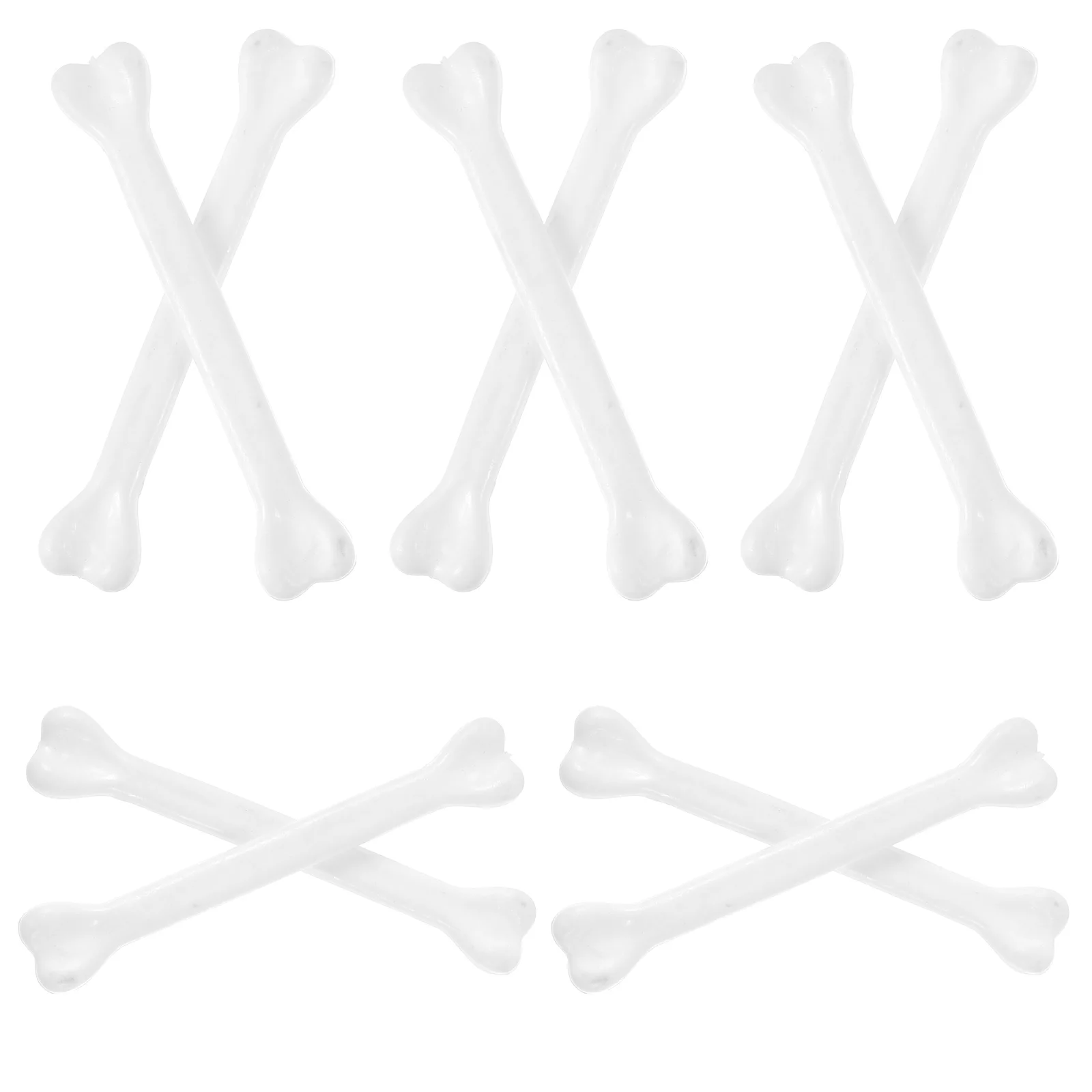 

10pcs Small Bone Necklace Accessories White Plastic Decor Halloween Costume Props Fake Bones for Party