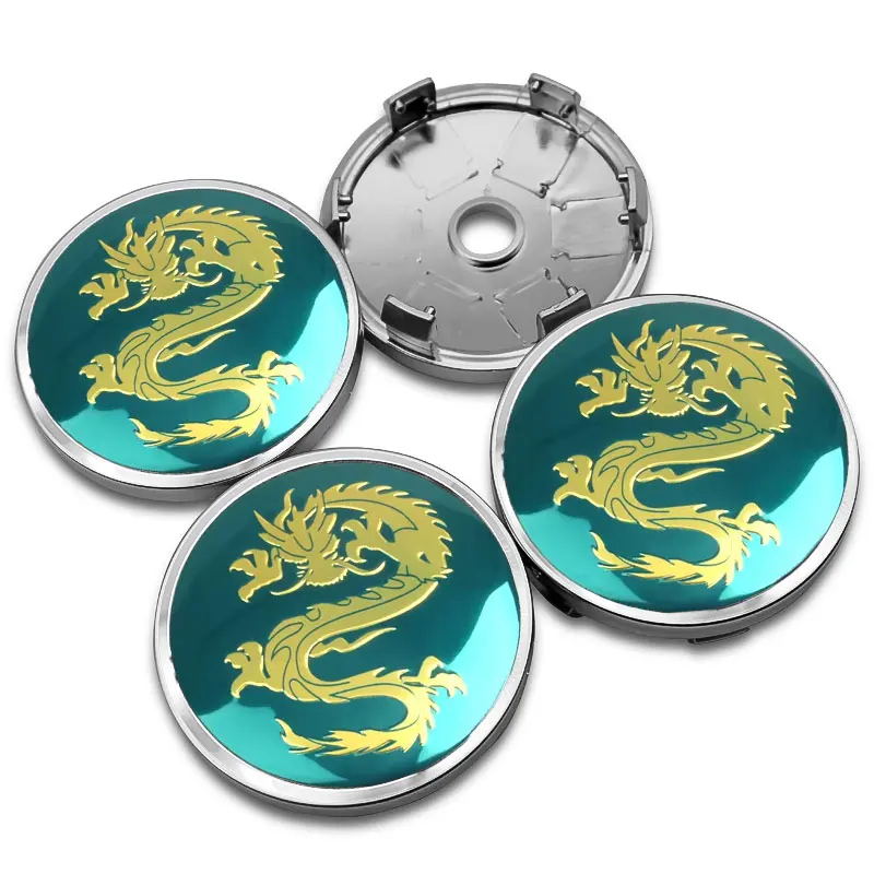 4pcs Universal 60mm Dragon Emblem Car Wheel Center Cap Hub Covers Badge For Mercedes Benz BMW Lexus Mazda Tesla Ford Chevrolet