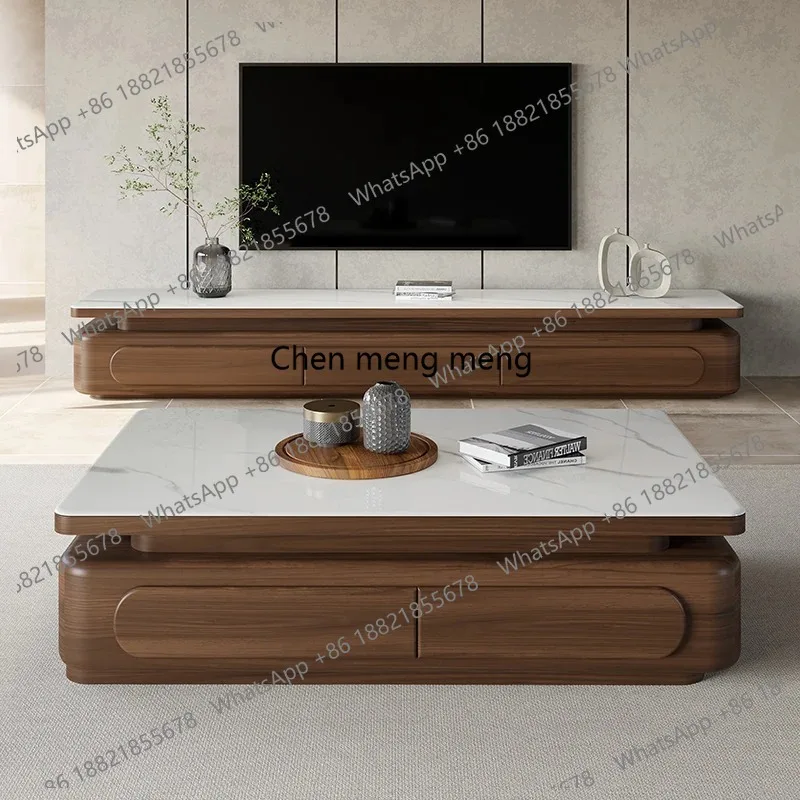 Modern Luxury Coffee Table French Trendy Rectangle Glam Coffee Table Hidden Storage Design Table Basse Pour Salon Furniture