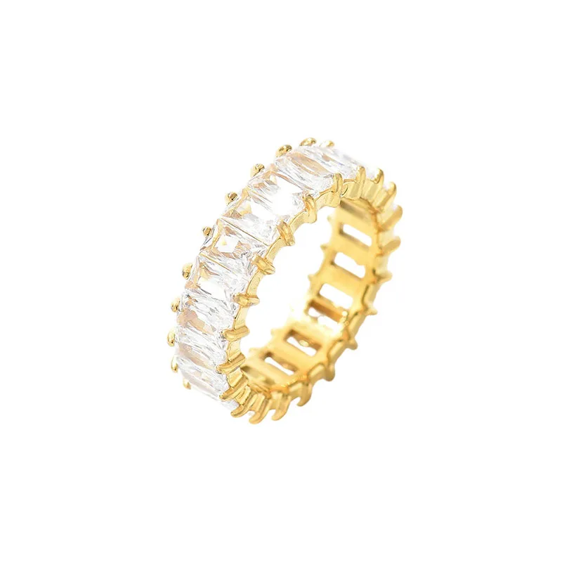 

Exquisite Jewelry Stainless Steel Rings For Women Simple Light Luxury Design Inlaid Zircon Fashion Charm Jewelry