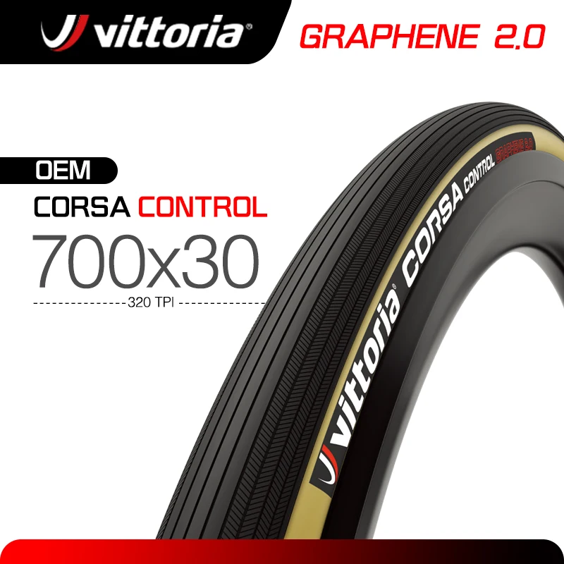 Vittoria CORSA CONTROL Pneu de bicicleta de estrada 700 × 30C Turmeric Graphene2.0 320 TPI 700C Pneu dobrado para competição de bicicleta