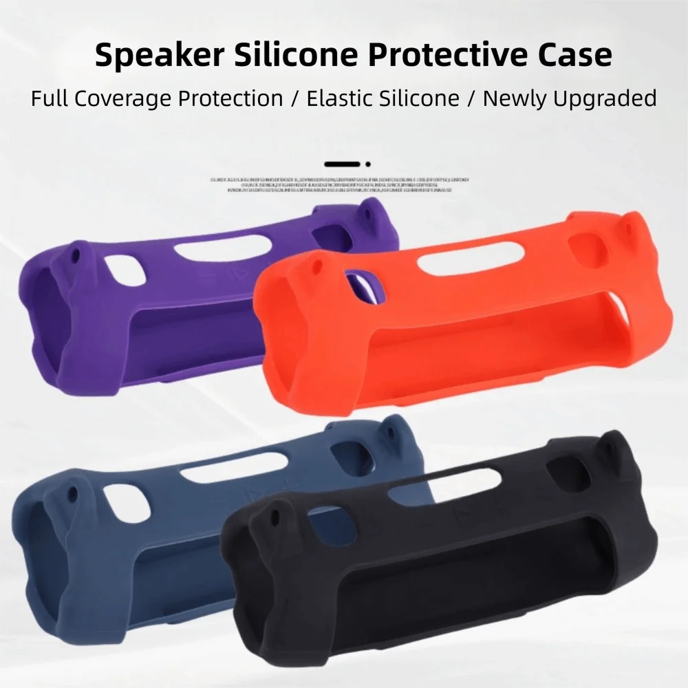 Silicone Bluetooth Speaker Case Shockproof Splash-proof Protective Cover with Shoulder Strap Dirt-proof for JBL Charge 6 Speaker