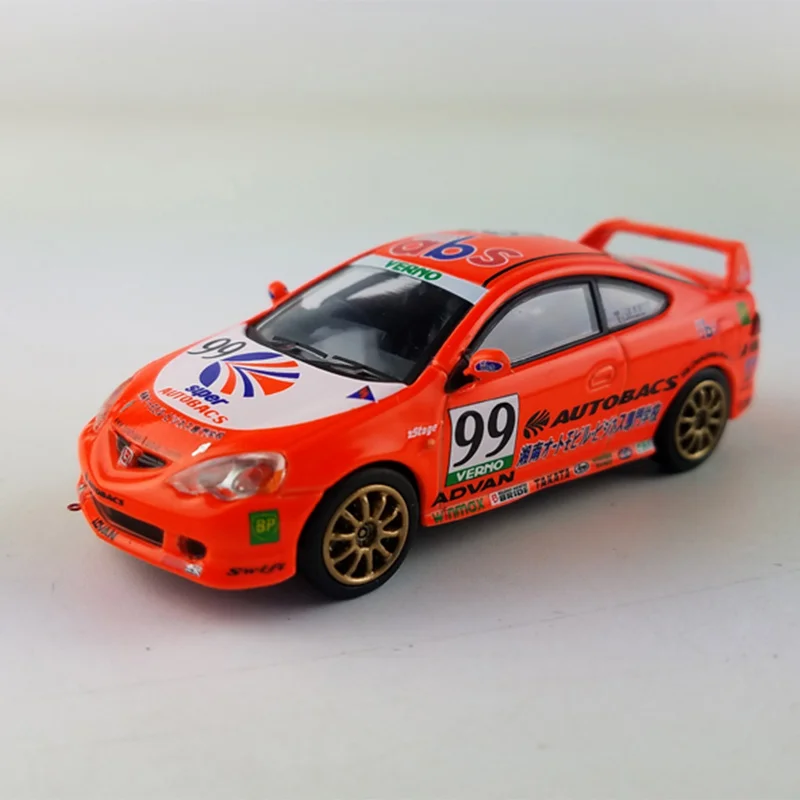

Масштаб 1:64 из сплава Honda Integra Type R DC5 # 99 AUTOBACKS Литой под давлением миниатюрный игрушечный автомобиль, имитация классической модели, коллекционные сувениры