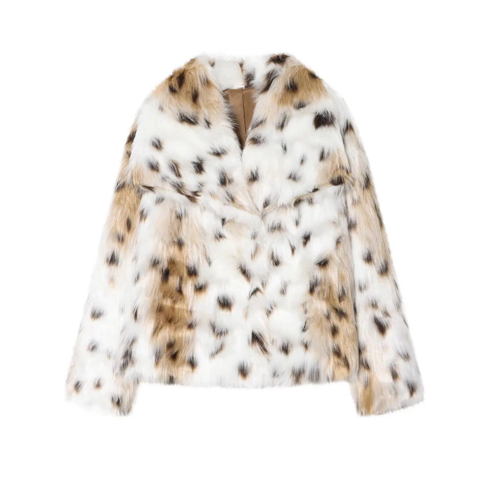 Faionable ort Faux Fur Jaet Leopard Print Women's Outerwear Casual Sle Long Sve Loose Fit Autumn Winter Coat