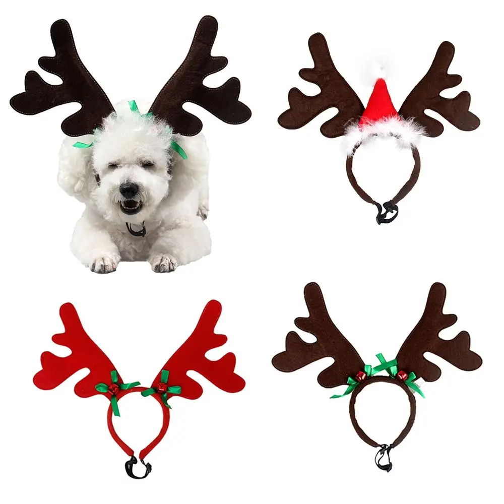 Christmas Pet Headband Deer Horn Hat Costume Dog Puppy Cat Cosplay Party Dress Up Product Pet Supplies