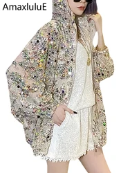 Max lulu jaqueta feminina solta com capuz, casaco feminino vintage com zíper, roupas de tamanho grande, moda verão 2021