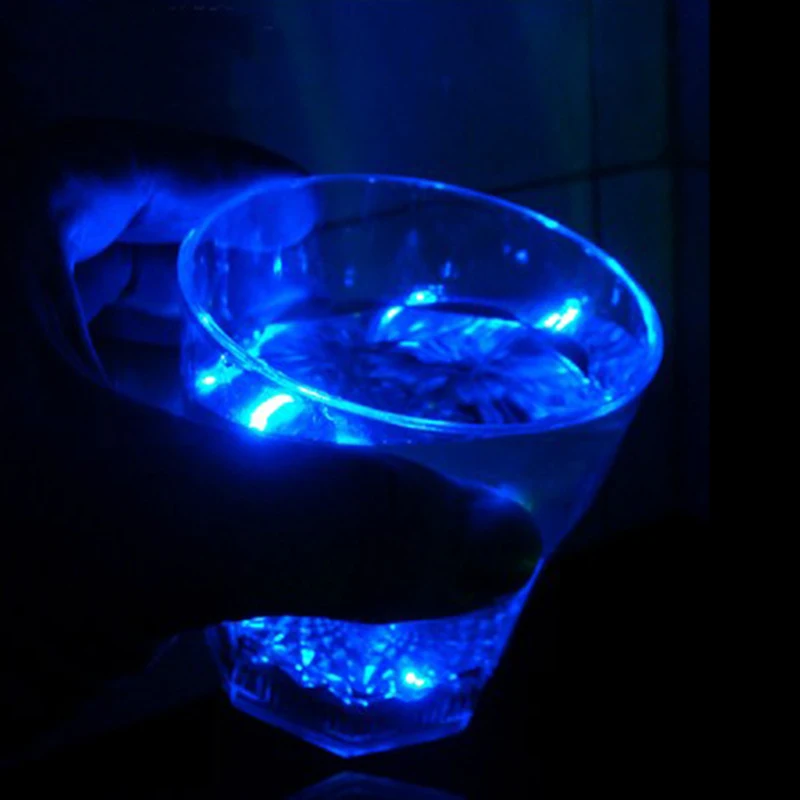 50ml LED Flashing Cups Fun Beer Wine Drinking Transparent Plastic Mug Blinking Glowing Barware for Bar Night Club Birthday Party