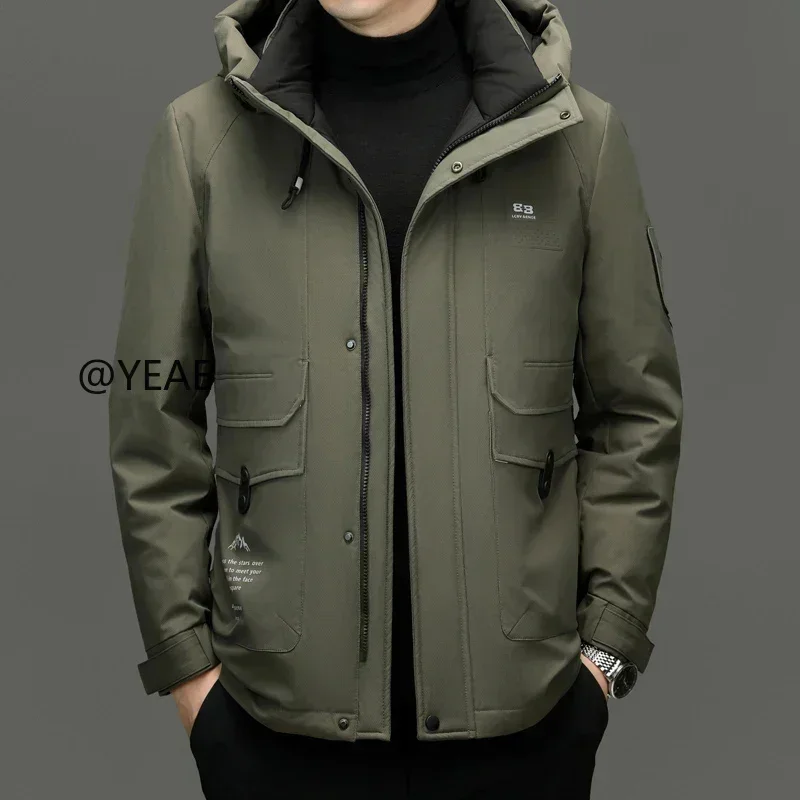 

Down Jacket Men Hooded Jackets Duck Parka Male Winter Brand 's Clothing Short Casual Man Sack Coats for