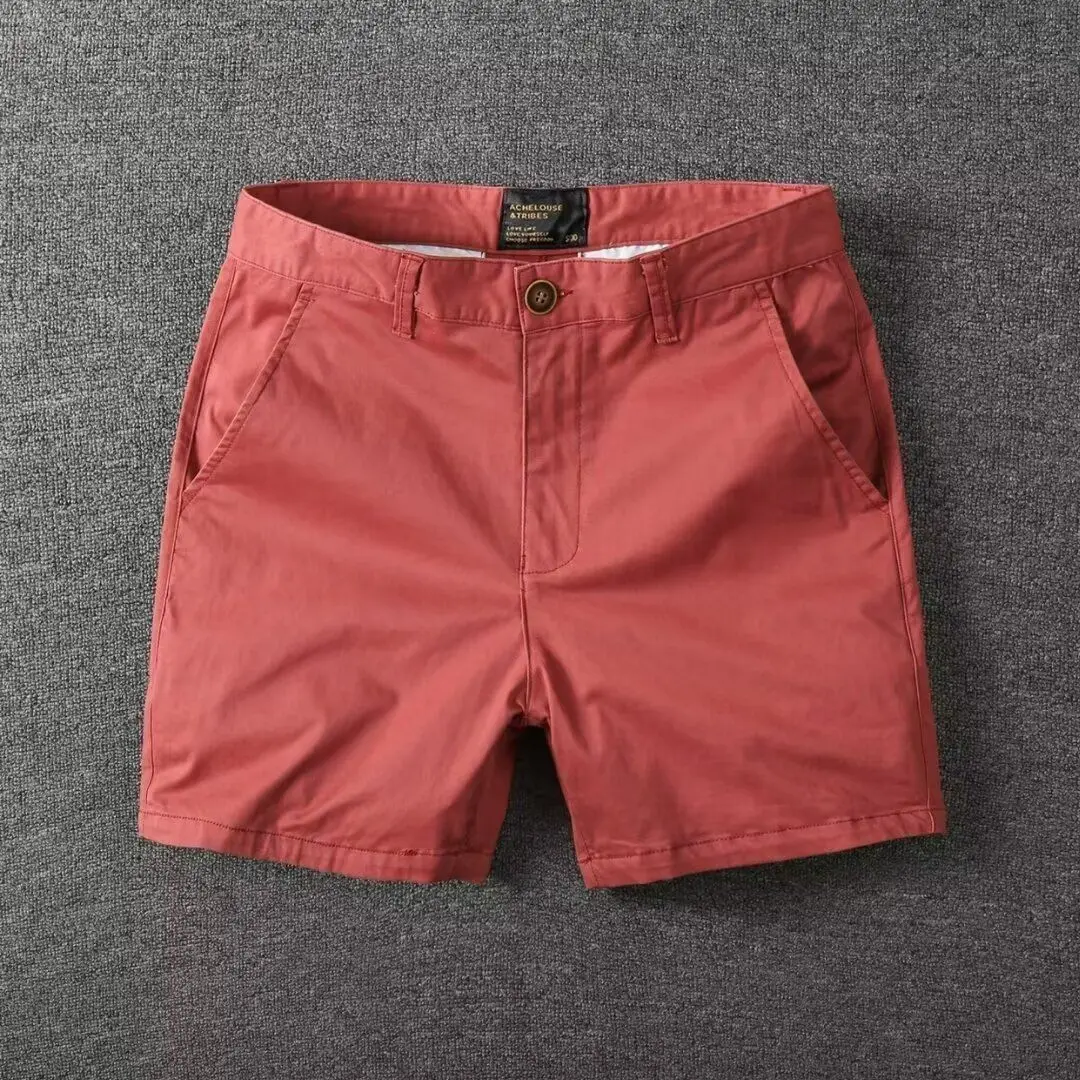 New 2026 Korean Solid Versatile Retro Tooling Handsome Medium Short Trendy Summer Pants Men's Slim Men Clothing Mens Shorts