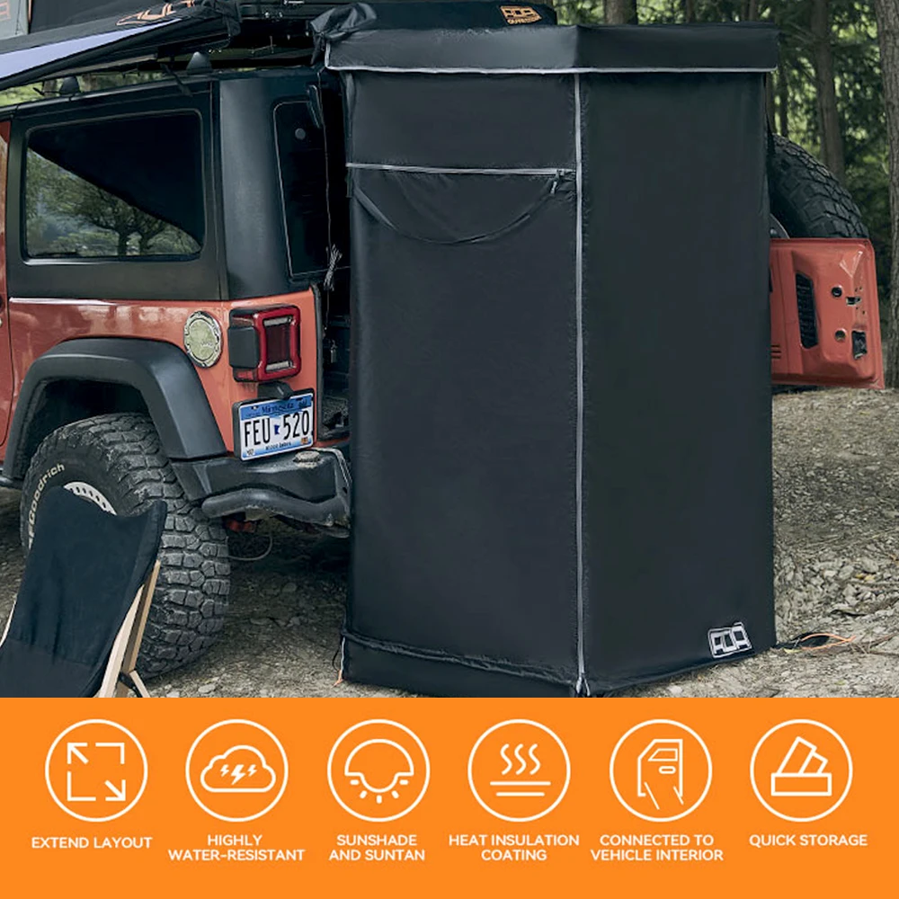 Car side separate shower tent, soft shell room, waterproof
