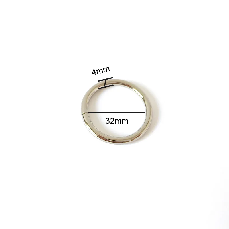 50Pcs/Lot Heavy Metal O Interface Ring Thickness Buckle For Bag Belt Dog Pet Harness DIY Accessories Belt Garment Sewing Clasp