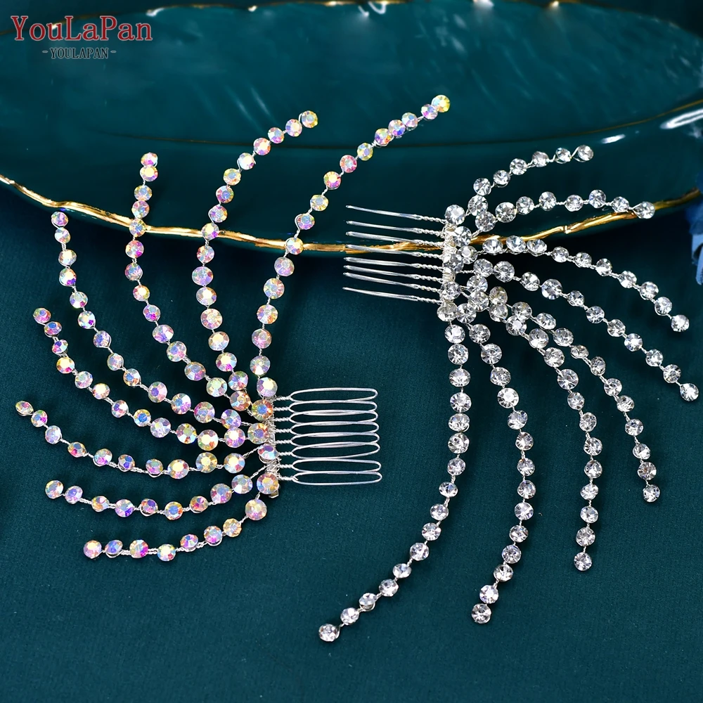 

YouLaPan Wedding Rhinestone Bride Hair Comb Headwear Handmade Bridal Hair Clip Accessories Girls Hairstyle Ornaments HP563