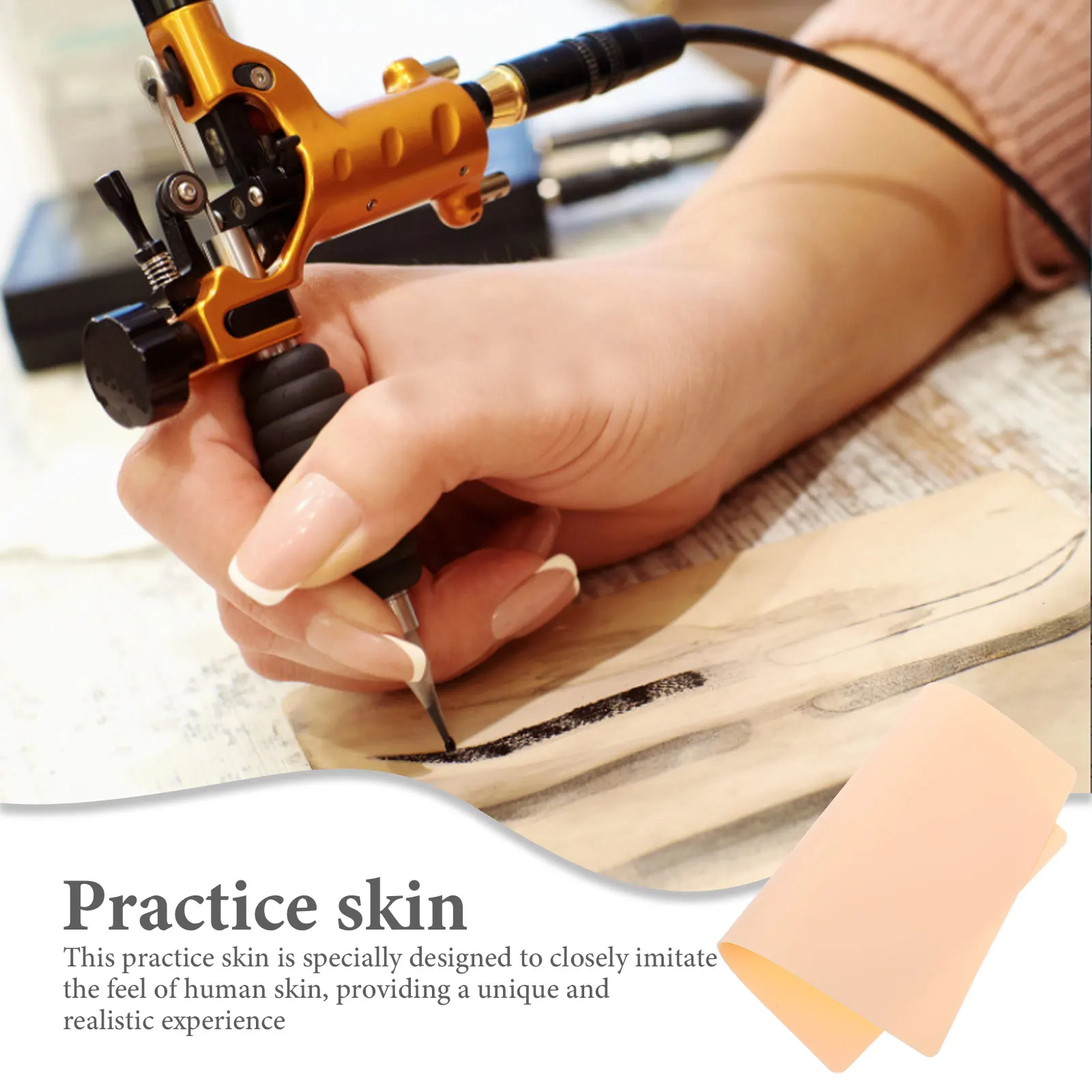 

15 Pcs Silicone Tattoo Fake Practice Skin for Tattooing Eyebrows Makeup Tool Face Apparatus