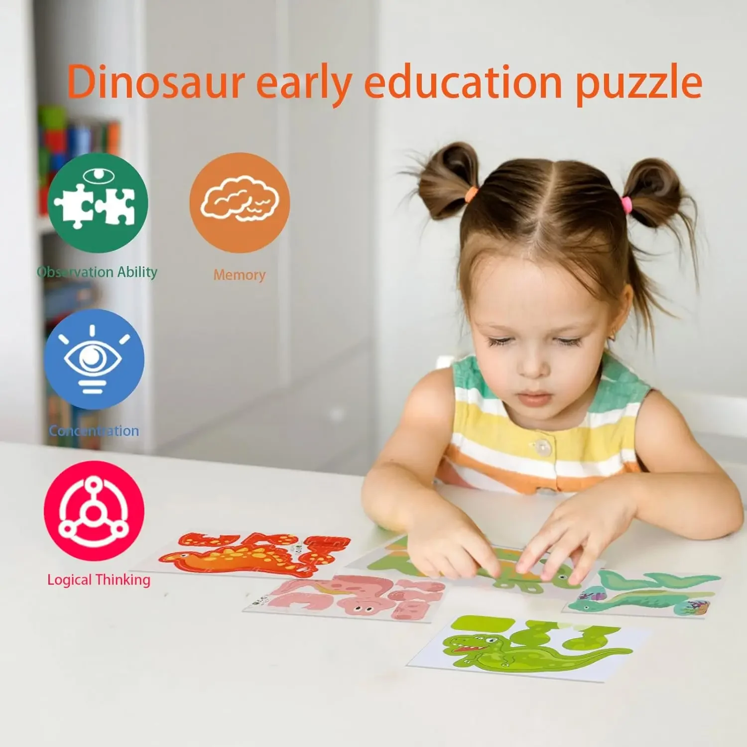 Puzzle 3D di dinosauro da 25 pezzi per bambini, giocattoli educativi a tema Jurassic Forest World per ragazzi e ragazze, regalo per feste di compleanno, artigianato d'arte