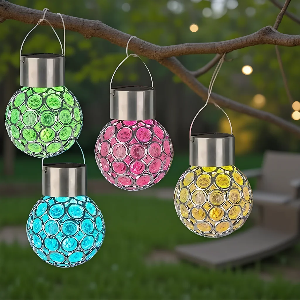 

Solar LED Hanging Light Lantern Waterproof Hollow Out Ball Lamp for Outdoor Garden Yard Patio Decoration Holiday Lig Solar Light