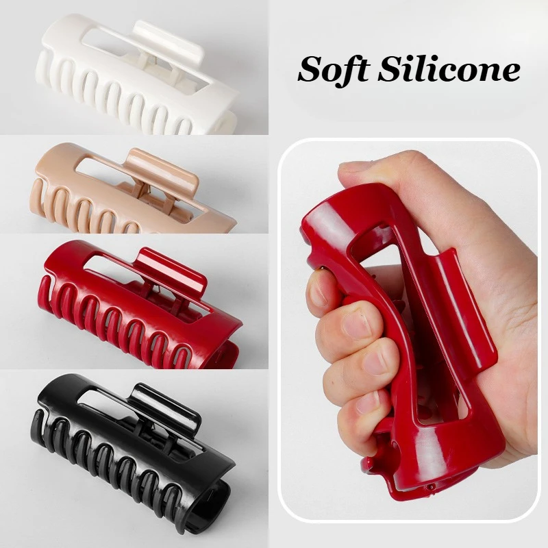 

2025 NEW Soft Silicone Hair Claw 10.5CM Large Geometric Claw Clips Durable Anti-collision Hair Clips for Women Hair Accessories