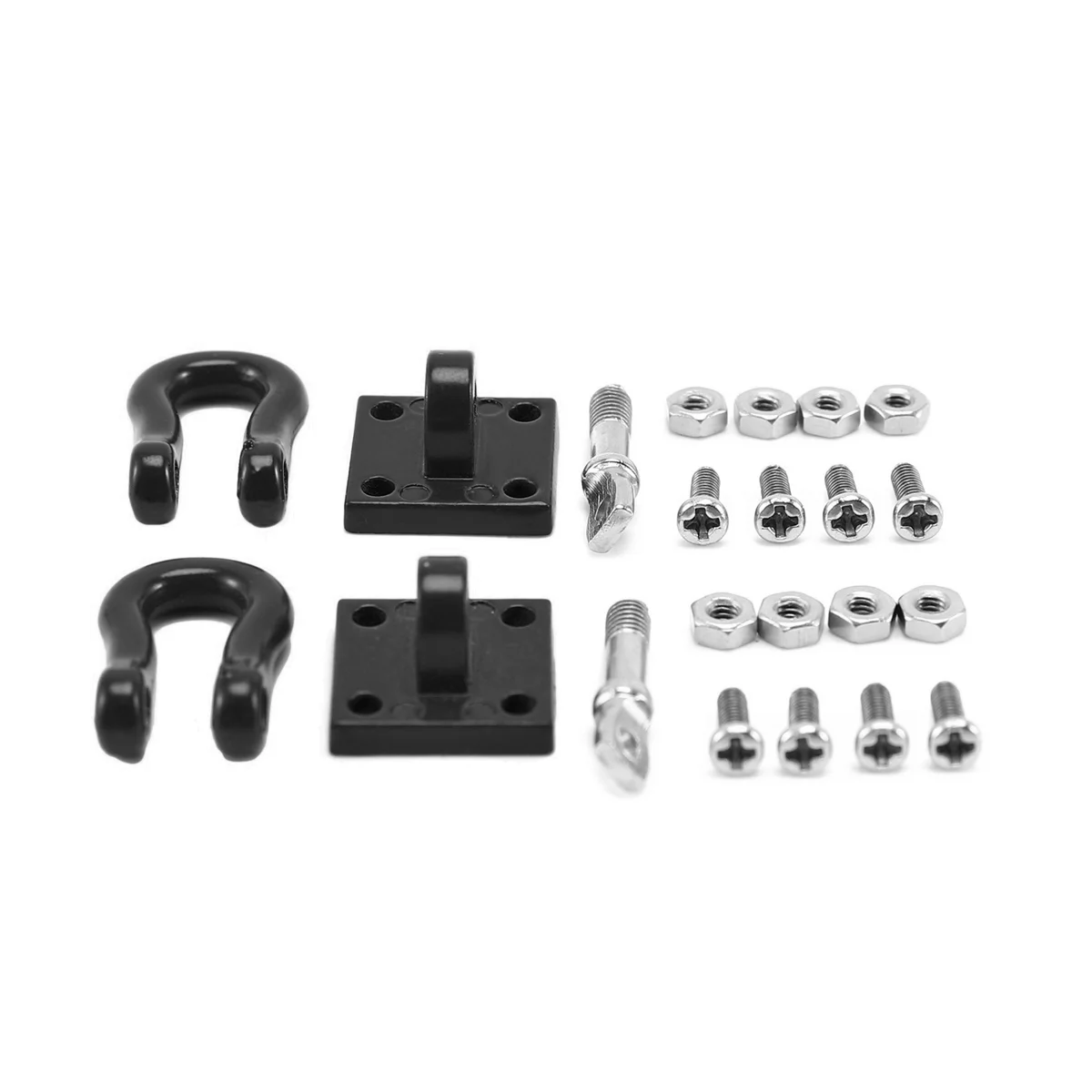 Metal Trailer Towing Buckle, Ganchos de reboque, Grilhões para 1:10 RC Crawler Car, TRX4 Axial SCX10 D90, 4pcs