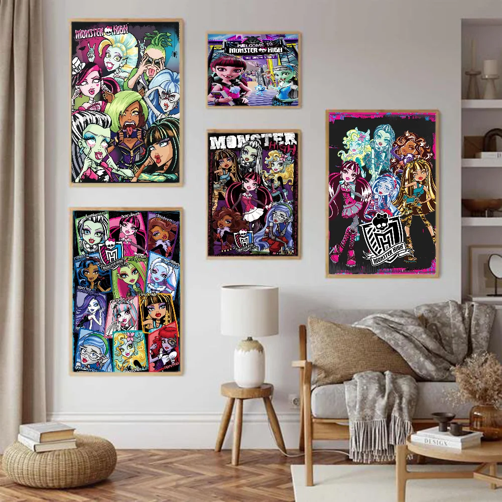 Classic Anime Monster High DIY Sticky Poster Waterproof Paper Sticker Coffee House Bar Home Decor