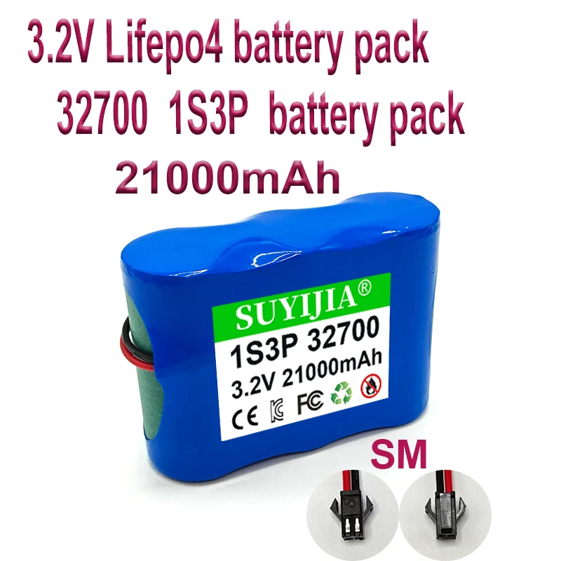 3.2V 1S3P 21000mah 32700 Lifepo4 Rechargeable Battery Pack with BMS Suitable for Outdoor Solar Energy Storage Street Lights