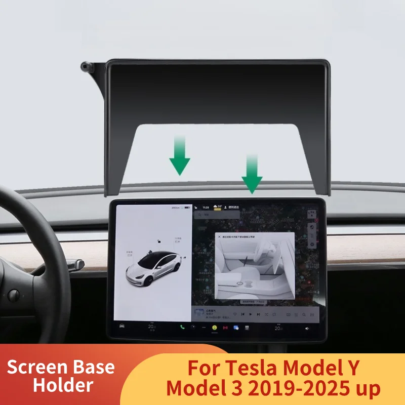New Central Control Screen Base Holder for Tesla Model 3 Model Y Juniper 2019-2025 Up Mobile Phone Bracket Storage Box Stand