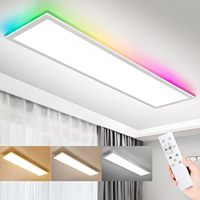 Oeegoo LED Panel Ceiling Light Dimmable 100 x 25cm with RGB Backlight, 30W 3300LM Ceiling Light with Remote Control