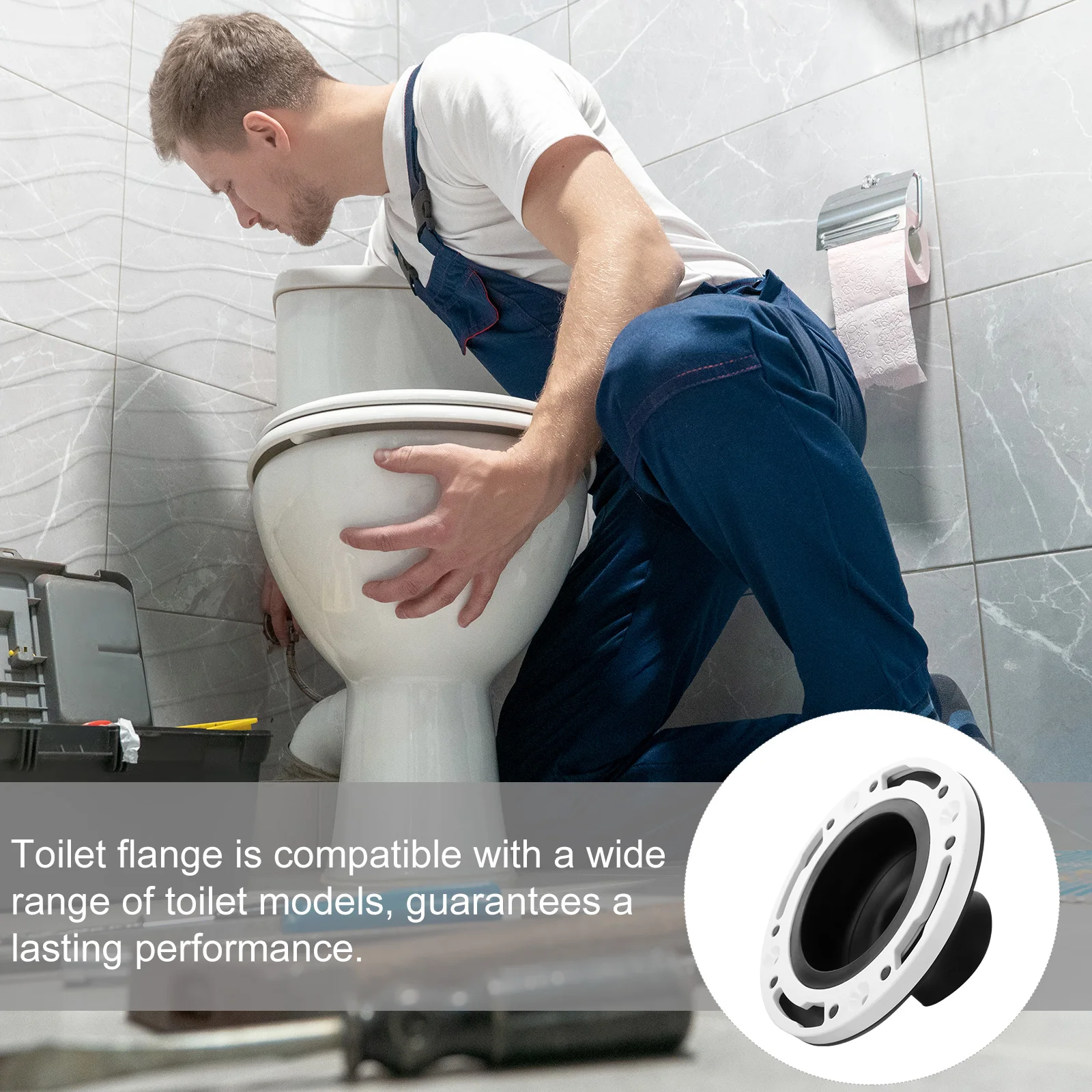 

Flange Replacement Kit Plastic Fast Installation For Bathroom Rv Toilet Repair Modern Design Compatible Models Toilet Flange