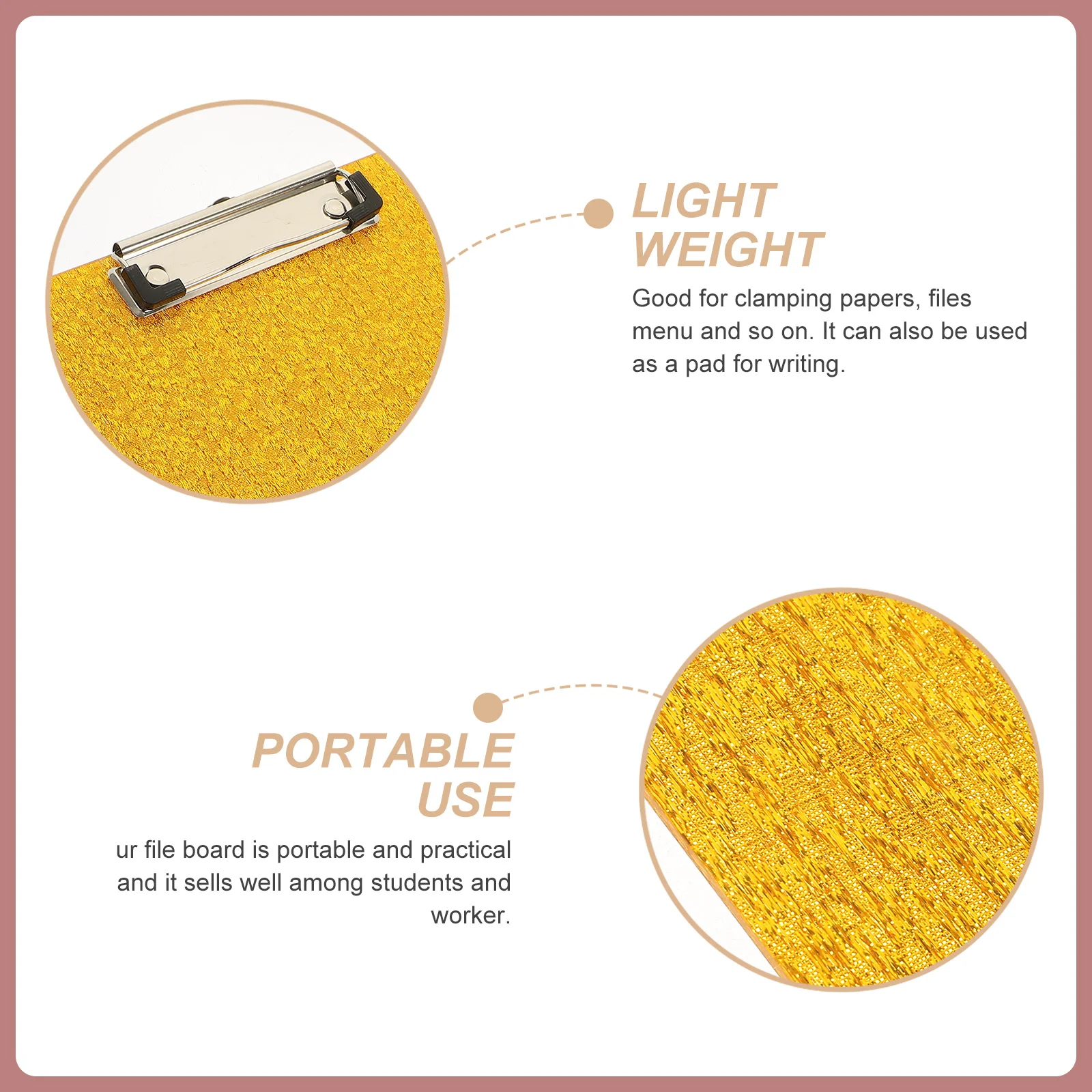 

Portable Acrylic Clipboard Multi-Function Writing Board Office Document Clip Practical File Organizer for Students Workers