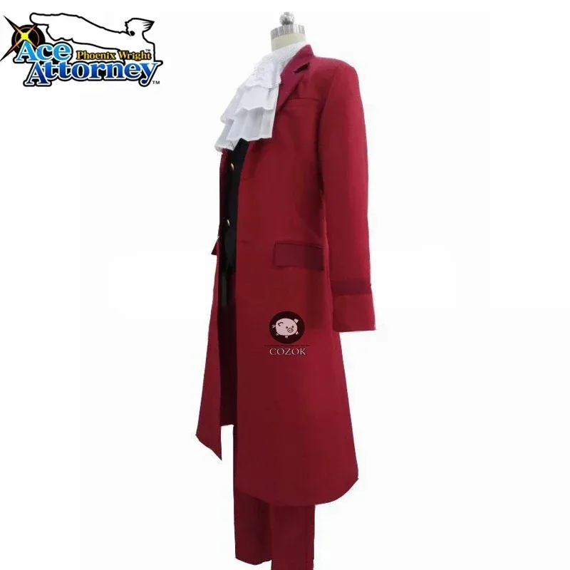Ace Attorney Miles Edgeworth ropa de Cosplay Phoenix Wright Anime Ace Attorney disfraces de Halloween Cosplay de cualquier tamaño