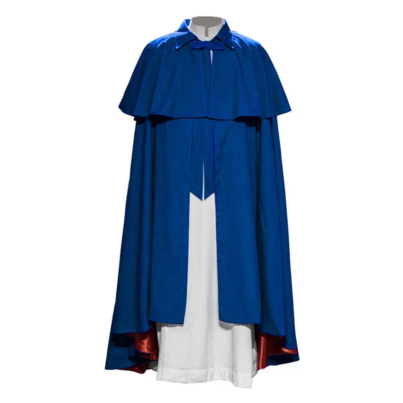 Medievale rinascimentale Warrior King Guard Maxi mantello Lord Retro Gothic Knight Stage Costume Cosplay Priest Trench Cape For Men